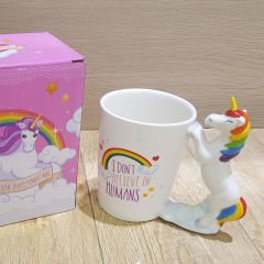 ByGufi Unicorn Figürlü Kupa Bardak – 3D Tasarımlı, Mikrodalga ve Bulaşık Makinesine Uygun, Çocuk ve Yetişkinler İçin, Özel Hediye Kutulu