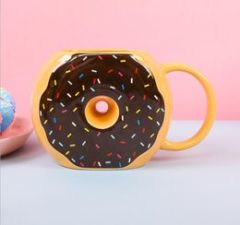 ByGufi Donut Kupa Bardak – 580ml Seramik, Mikrodalga ve Bulaşık Makinesine Uygun, Şık ve Dekoratif, Hediye Kutulu