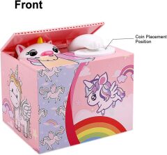 ByGufi Unicorn Sevimli Hırsız Kumbara – Dokunmatik, Müzikli, Para Toplayan, Kız Çocukları için Eğlenceli ve Yaratıcı Hediye