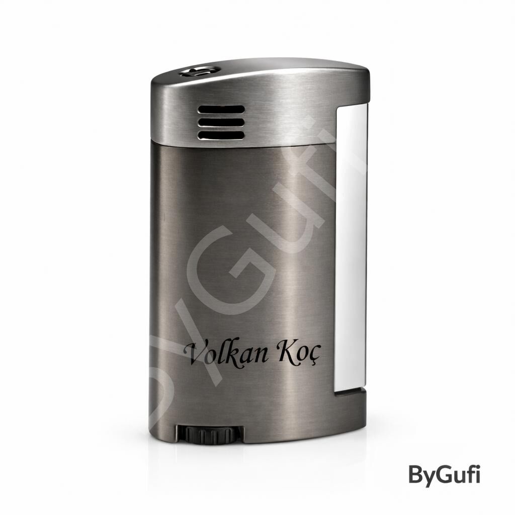ByGufi Kişiye Özel Aomai Premium Pürmüz Çakmak | Gunmetal Metal Puro Çakmağı