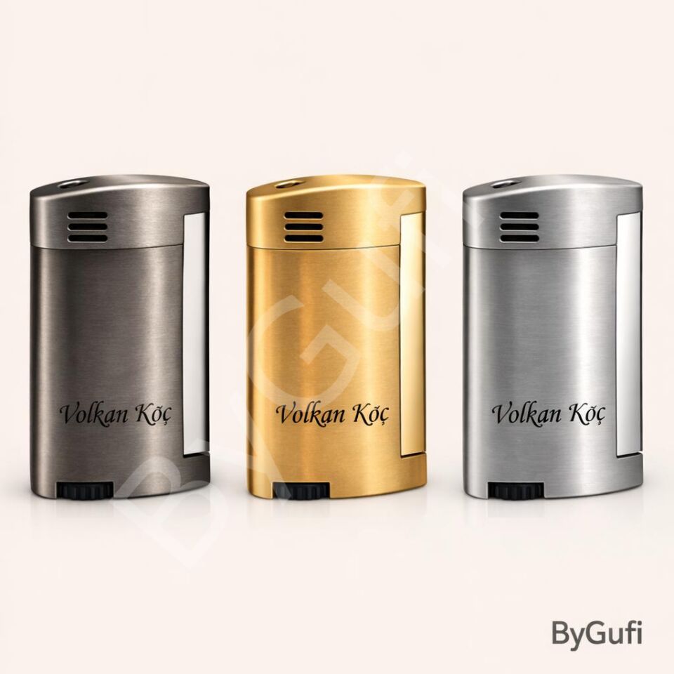 ByGufi Kişiye Özel Aomai Premium Pürmüz Çakmak | Gunmetal Metal Puro Çakmağı