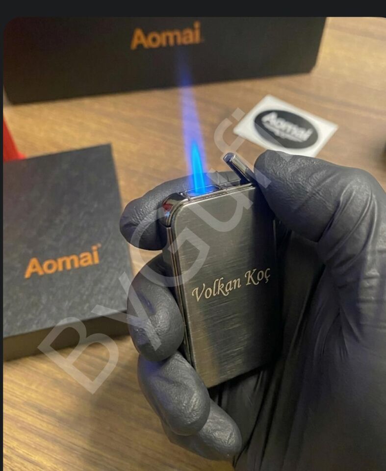 ByGufi Kişiye Özel Aomai Slim Jet Alevli Metal Çakmak