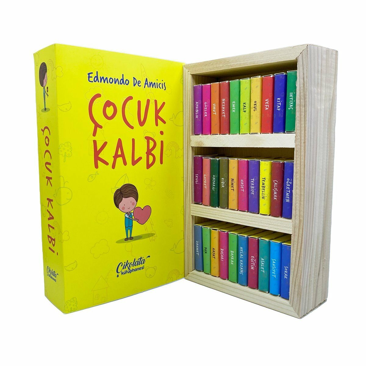 ByGufi Kişiye Özel Çikolata Kütüphanesi – “Çocuk Kalbi”, Mini Kitap Tasarımlı, El Yapımı, Dekoratif ve Hediye Edilebilir