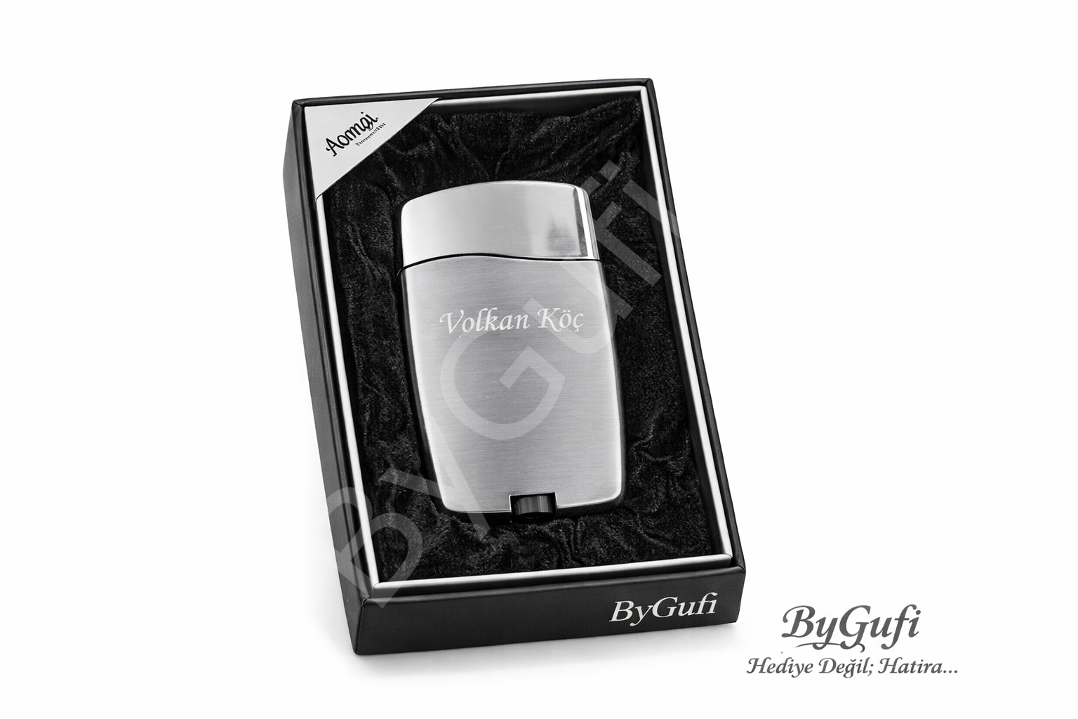 ByGufi İsme Özel Aomai Slim Metal Çakmak
