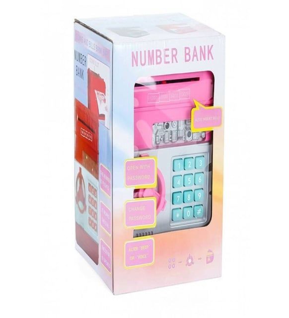 ByGufi Hediyelik Şifreli Pembe ATM Kumbara Kasa