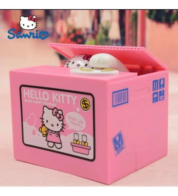ByGufi Hello Kitty Sevimli Hırsız Kumbara – Müzikli Otomatik Para Toplayan Hediyelik Kutu