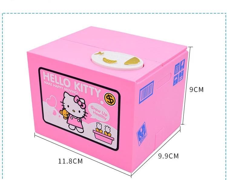 ByGufi Hello Kitty Sevimli Hırsız Kumbara – Müzikli Otomatik Para Toplayan Hediyelik Kutu