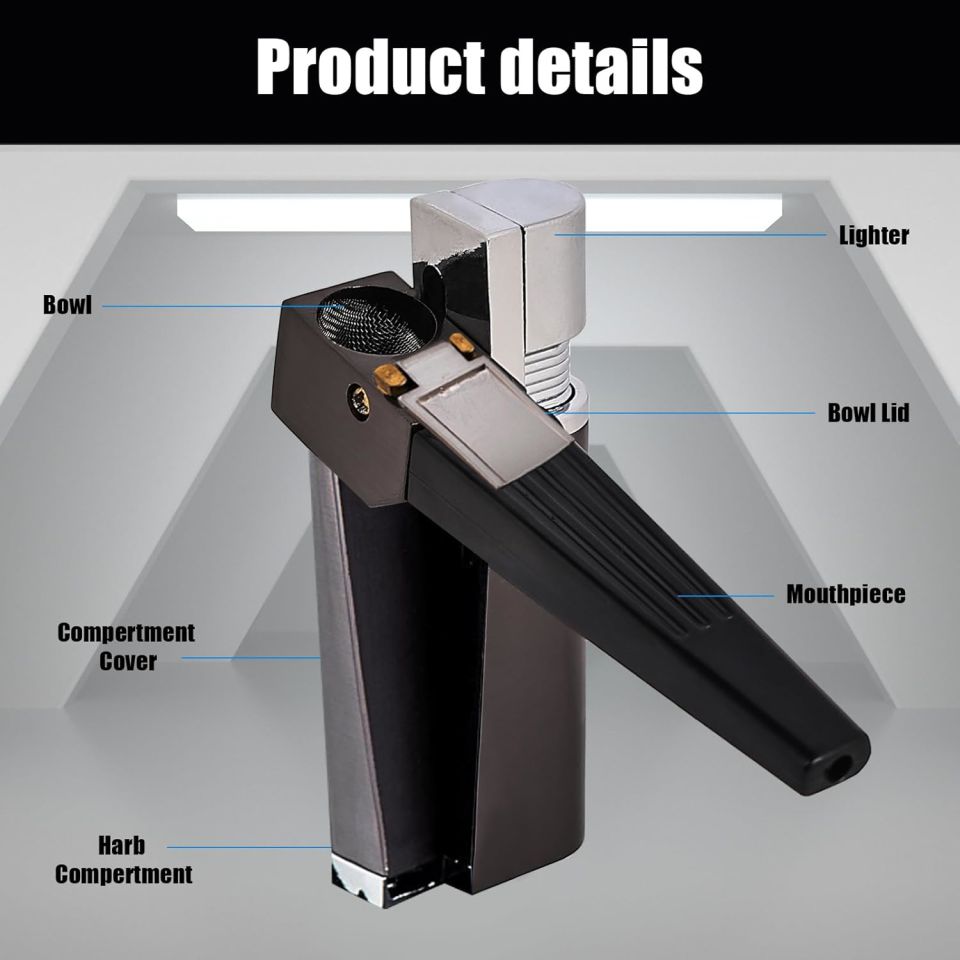 ByGufi Lüks Metal Pipo Çakmağı – Çok Fonksiyonlu, Ergonomik Tasarım, Metal Gövde, Şık ve Kişiselleştirilebilir Hediye