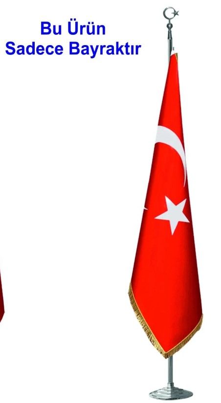 Kurumsal Hediye - Türk Makam Bayrağı (Saçaklı, Direksiz) 100x150 cm | ByGufi Özel Tasarım