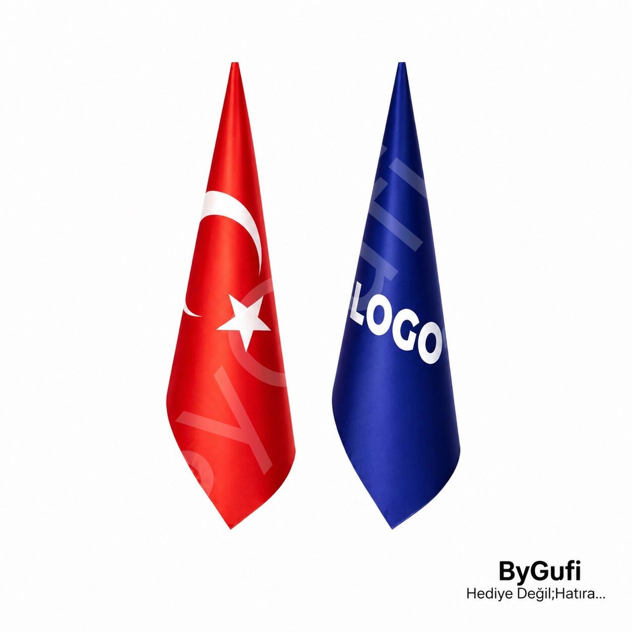 ByGufi Hediye Makam Bayrak Seti 2’li – Direksiz, Saçaksız