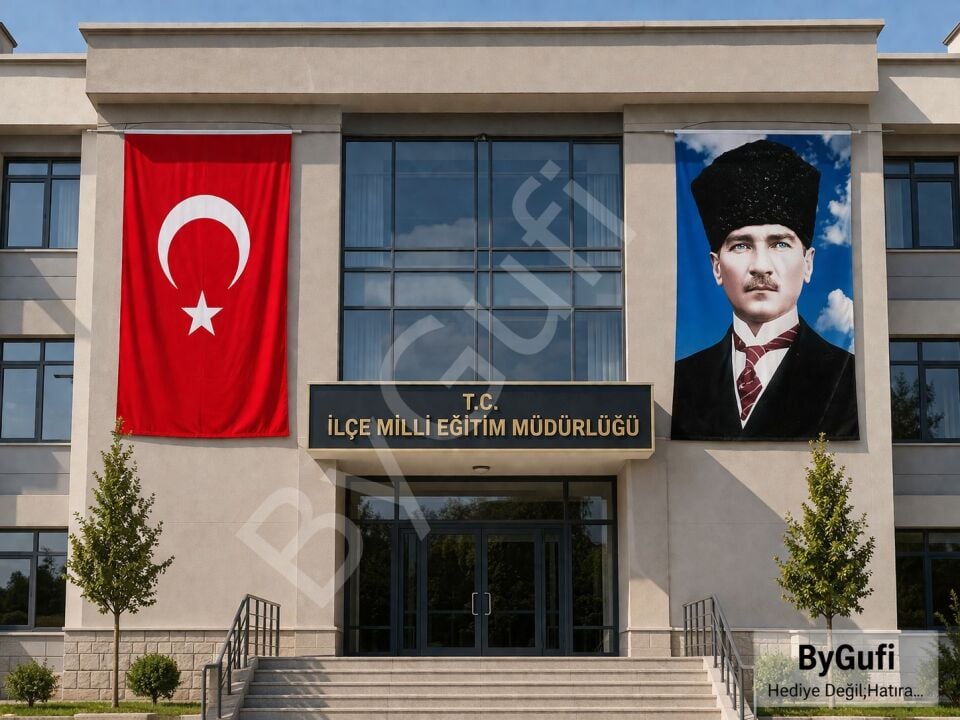 ByGufi Hediye Atatürk Posteri ve Türk Bayrağı 100x150 cm