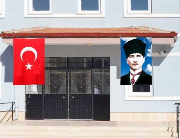 Atatürk Posteri ve Türk Bayrağı Raşel Kumaş 100x150 cm -4