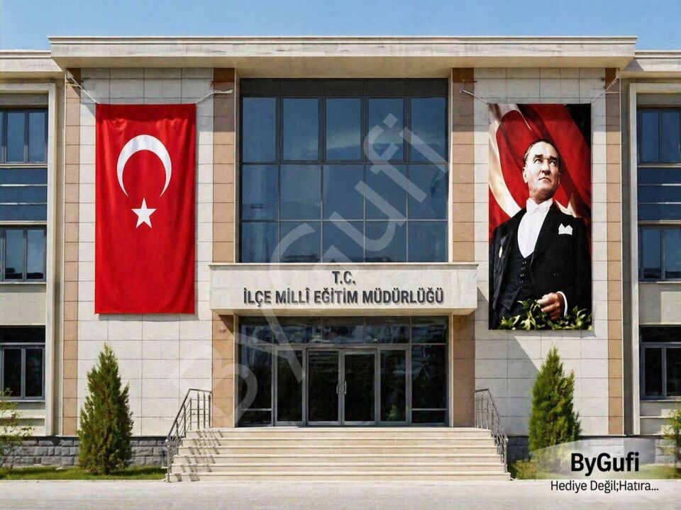 ByGufi Hediye Atatürk Posteri ve Türk Bayrağı 100x150 cm