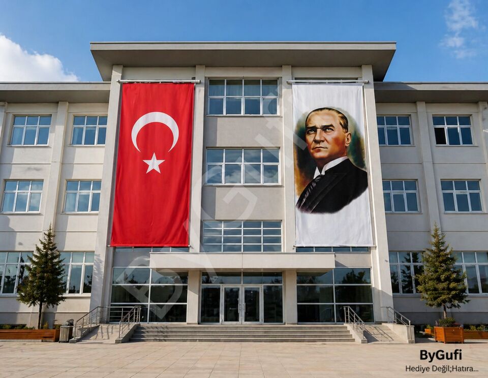 ByGufi Hediye Atatürk Posteri ve Türk Bayrağı 100x150 cm