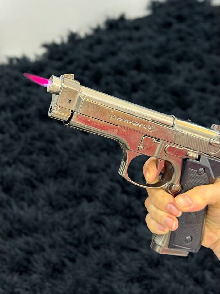 İsme Özel Komple Metal Baretta Çakmak / Gümüş