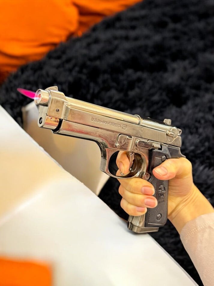 İsme Özel Komple Metal Baretta Çakmak / Gümüş