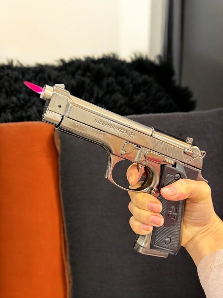 İsme Özel Komple Metal Baretta Çakmak / Gümüş