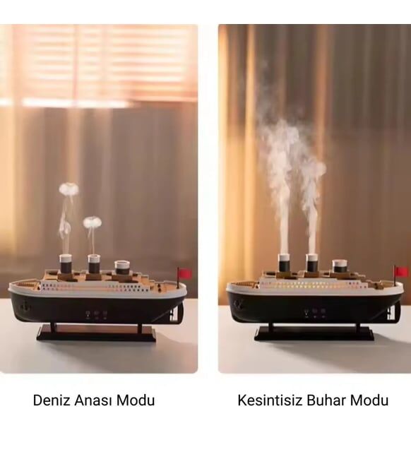 ByGufi Kişiye Özel Titanik Gemi Modeli Hava Nemlendirici – Dekoratif & Fonksiyonel, Aromaterapi Uyumlu, Nano Buhar Teknolojili, Uzaktan Kumandalı, Ev & Ofis Kullanımı