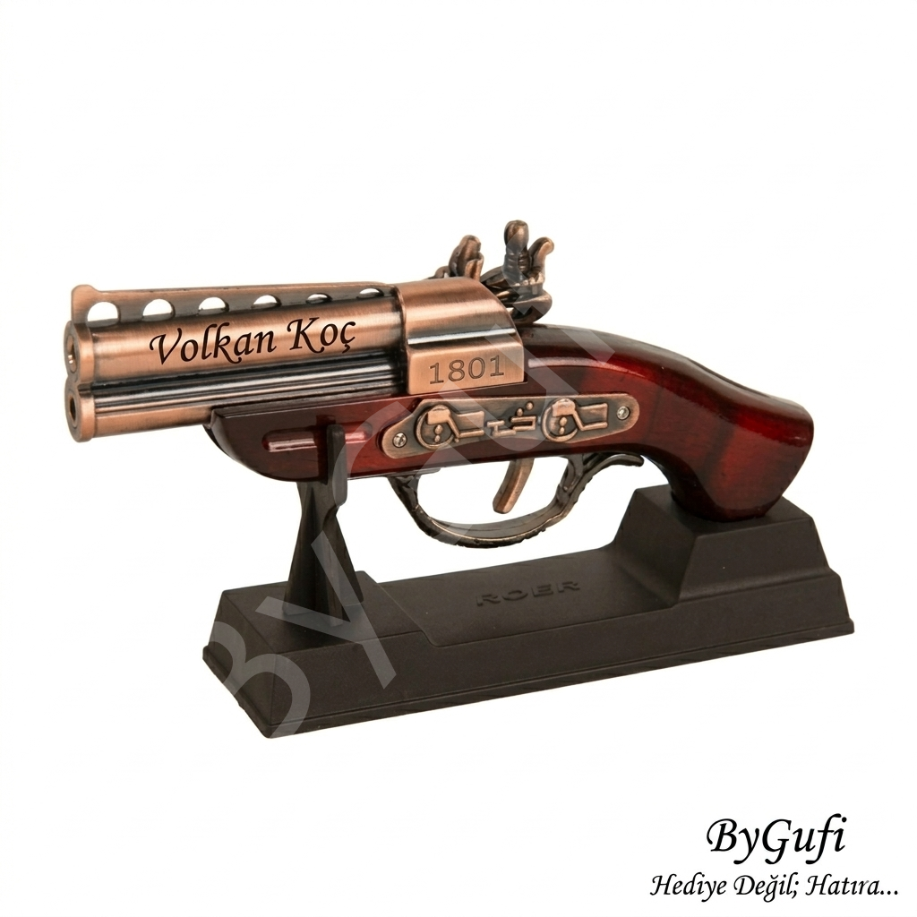 ByGufi Kişiye Özel Antika Silah Görünümlü Çakmak