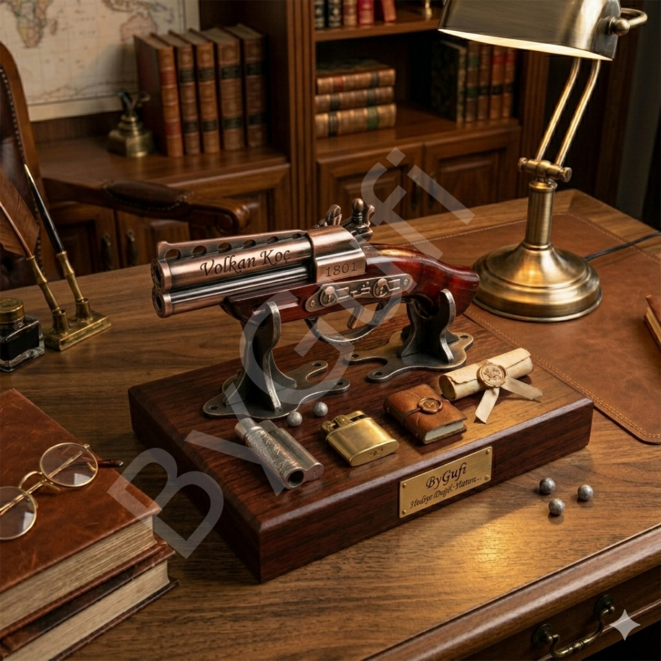 ByGufi Kişiye Özel Antika Silah Görünümlü Çakmak