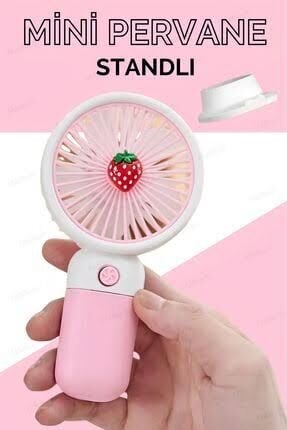 ByGufi Hediyelik Şarjlı El Fanı – Çilek Figürlü | Kompakt ve Taşınabilir Mini Fan