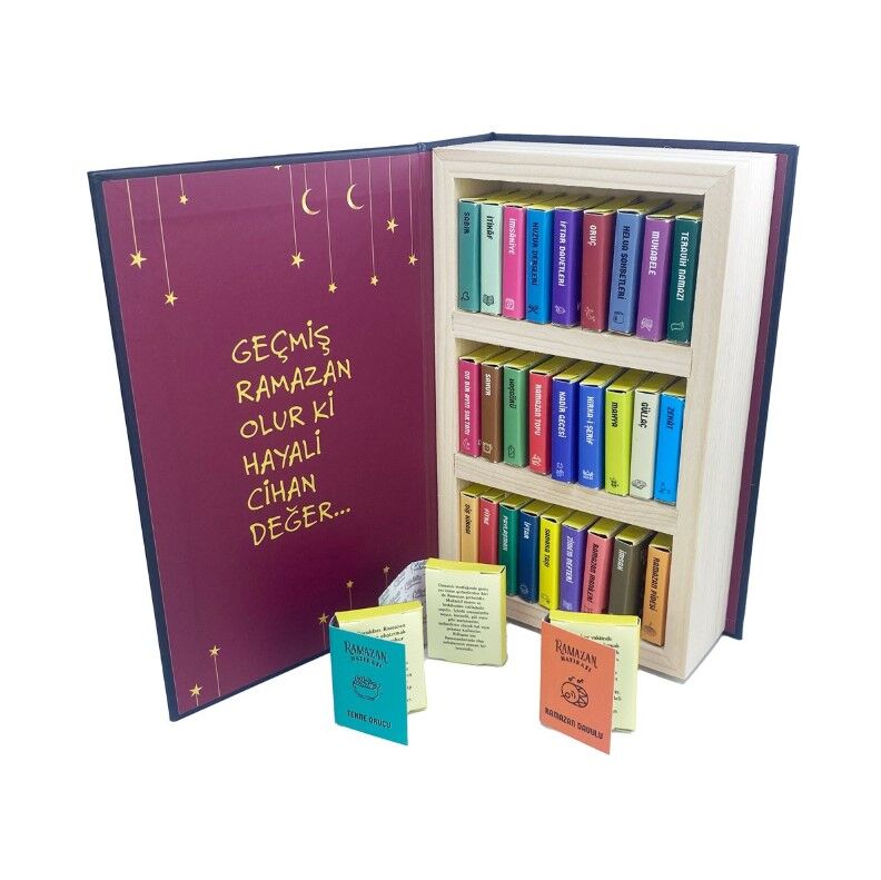 ByGufi Kişiye Özel Çikolata Kütüphanesi – “Ramazan Hatırası”, Mini Kitap Tasarımlı, El Yapımı, Dekoratif ve Hediye Edilebilir