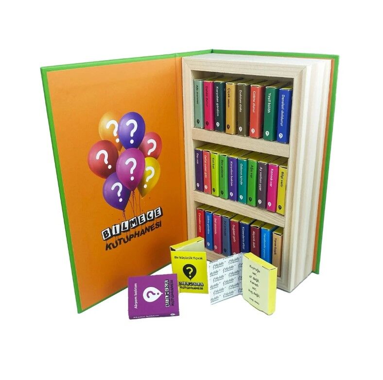 ByGufi Kişiye Özel Çikolata Kütüphanesi – “Bilmece Kütüphanesi”, Mini Kitap Tasarımlı, El Yapımı, Dekoratif ve Hediye Edilebilir