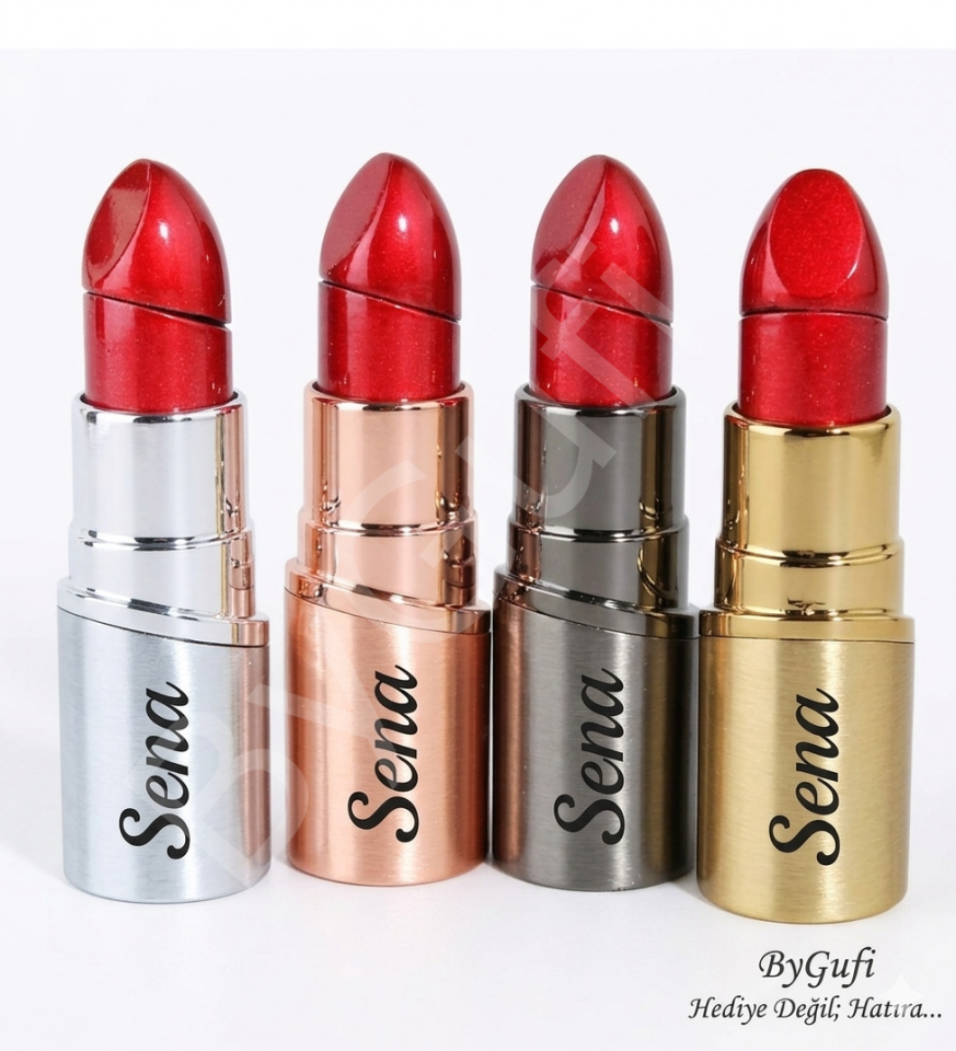 ByGufi Kişiye Özel İsimli Ruj Şeklinde Çakmak – Hediye ve Şık Aksesuar