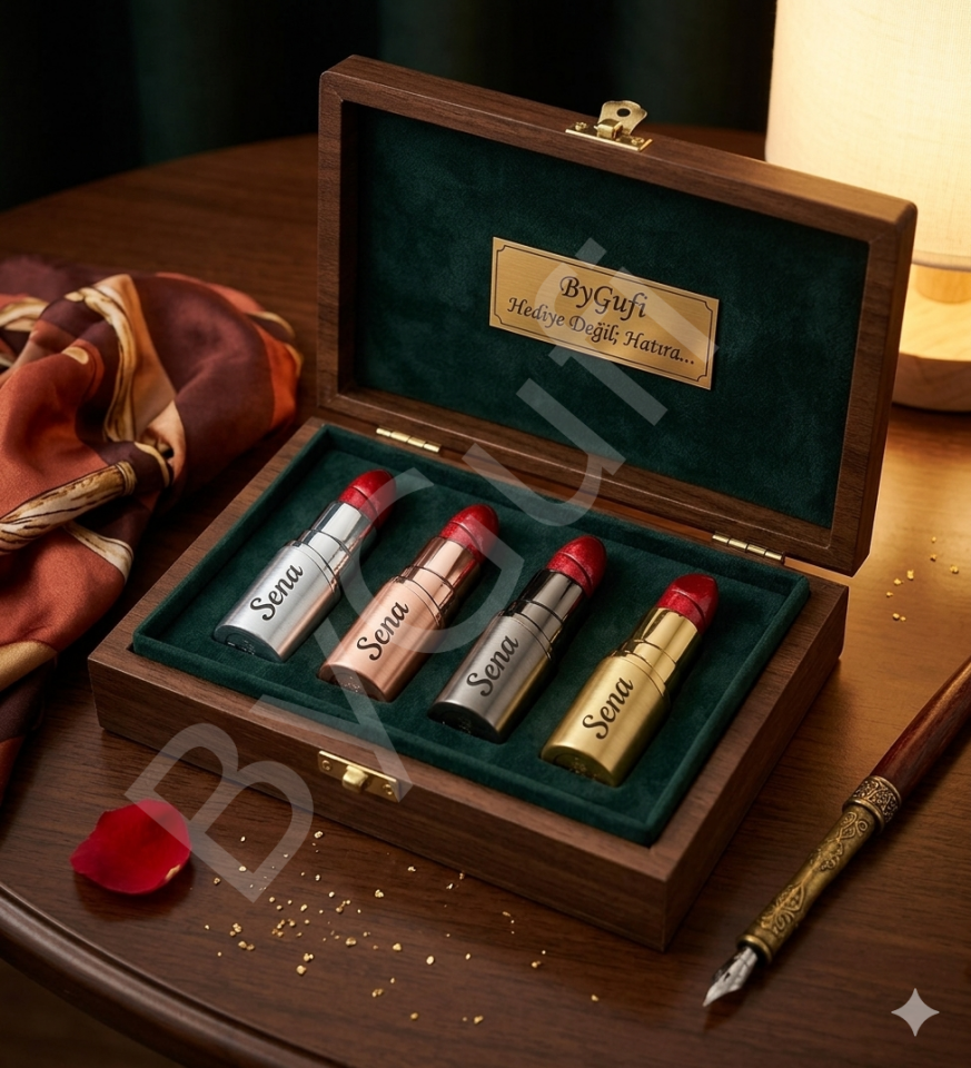 ByGufi Kişiye Özel İsimli Ruj Şeklinde Çakmak – Hediye ve Şık Aksesuar