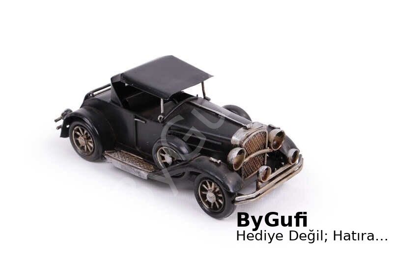 ByGufi Hediyelik Nostaljik Dekoratif Metal Araba Siyah