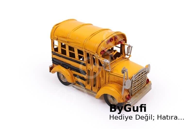 ByGufi Hediyelik Dekoratif Metal Araba – Okul Otobüsü