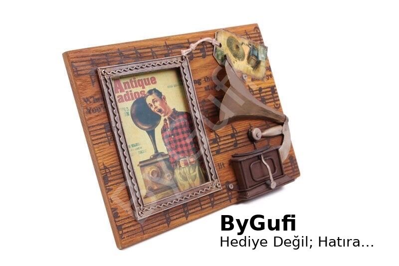 ByGufi Hediyelik Dekoratif Metal Çerçeve – Gramofon