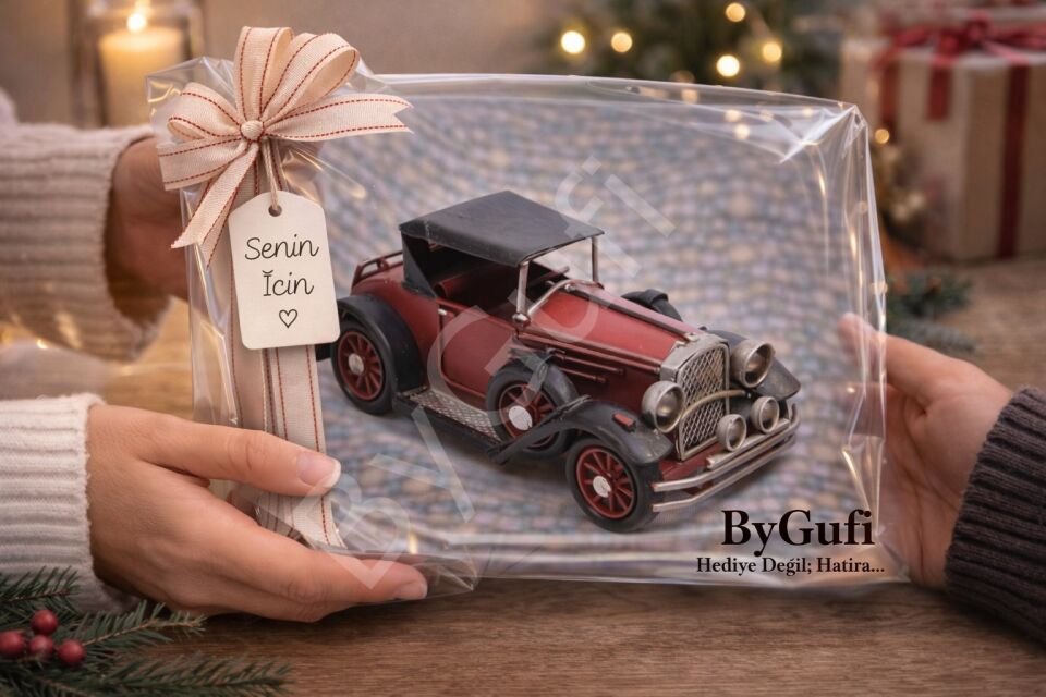 ByGufi Hediye Nostaljik Dekoratif El Yapımı Metal Araba