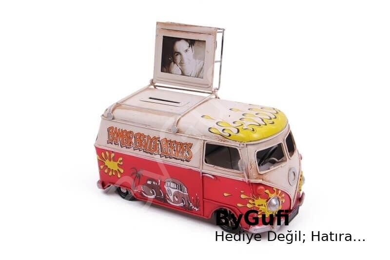 ByGufi Hediye Nostaljik Dekoratif Metal Minibüs