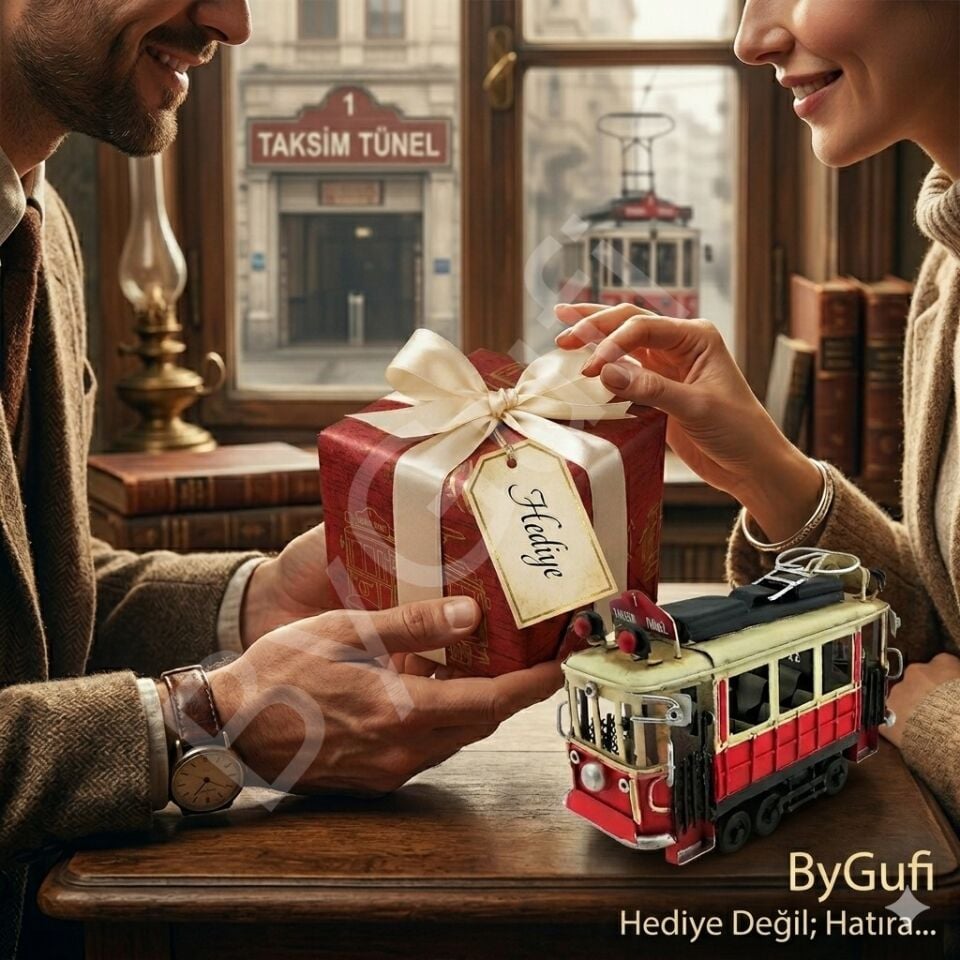 ByGufi Hediye Nostaljik Taksim Tünel Tramvay (Küçük Boy)