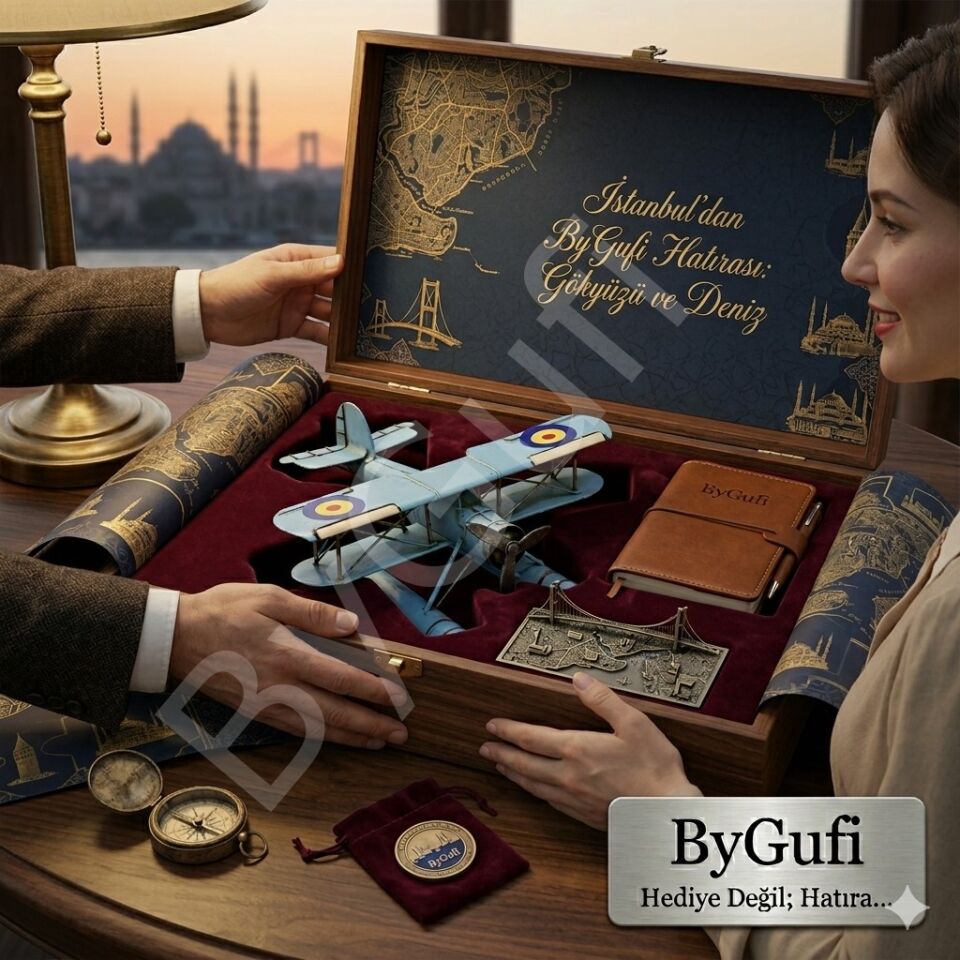 ByGufi Hediye Nostaljik Metal Uçak Çift Kanatlı