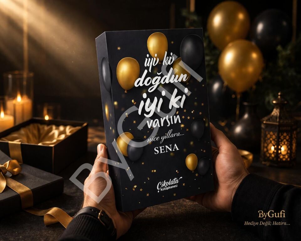 ByGufi İsme Özel İyi ki Doğdun Çikolata Kütüphanesi