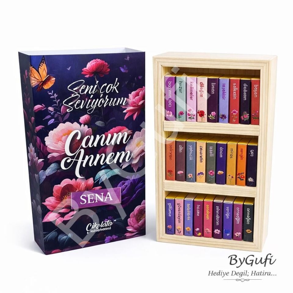 ByGufi Kişiye Özel Çikolata Kütüphanesi – “Canım Annem”