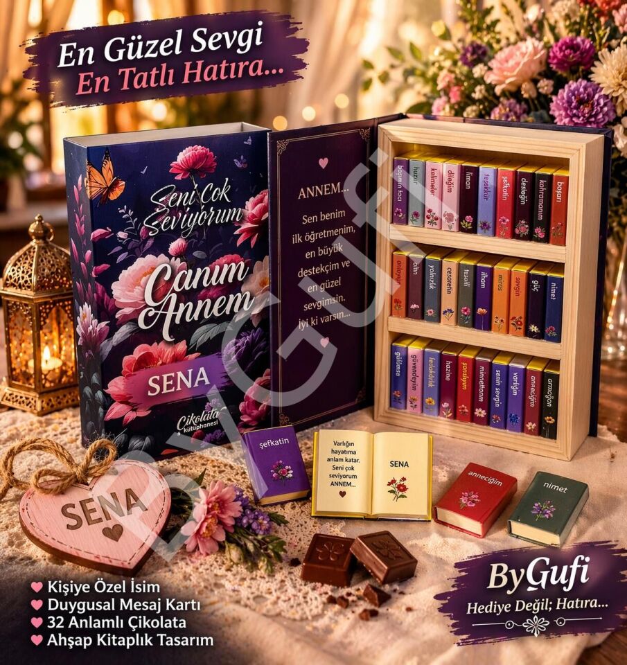 ByGufi Kişiye Özel Çikolata Kütüphanesi – “Canım Annem”