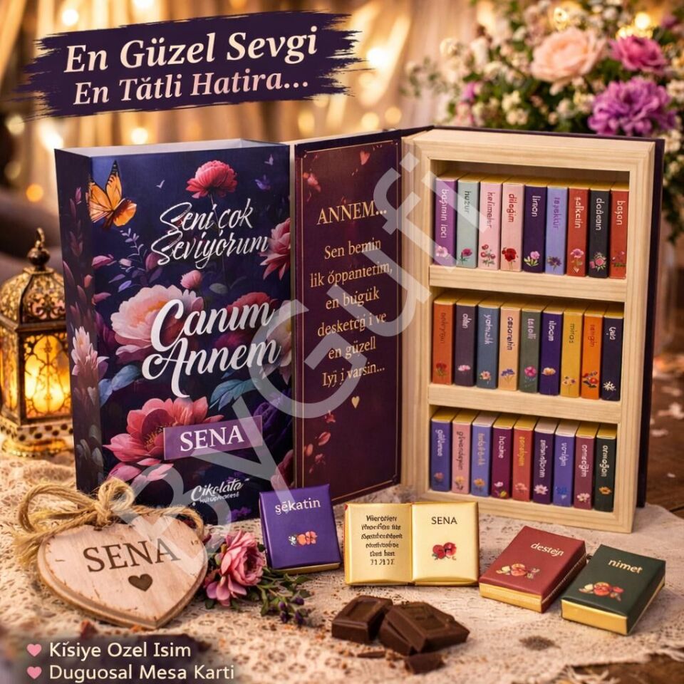 ByGufi Kişiye Özel Çikolata Kütüphanesi – “Canım Annem”