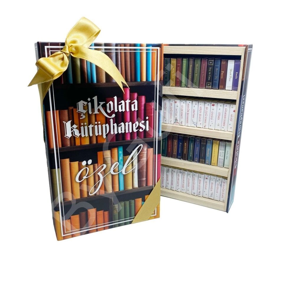 ByGufi Kişiye Özel Hediye Çikolata Kütüphanesi Özel Kutu