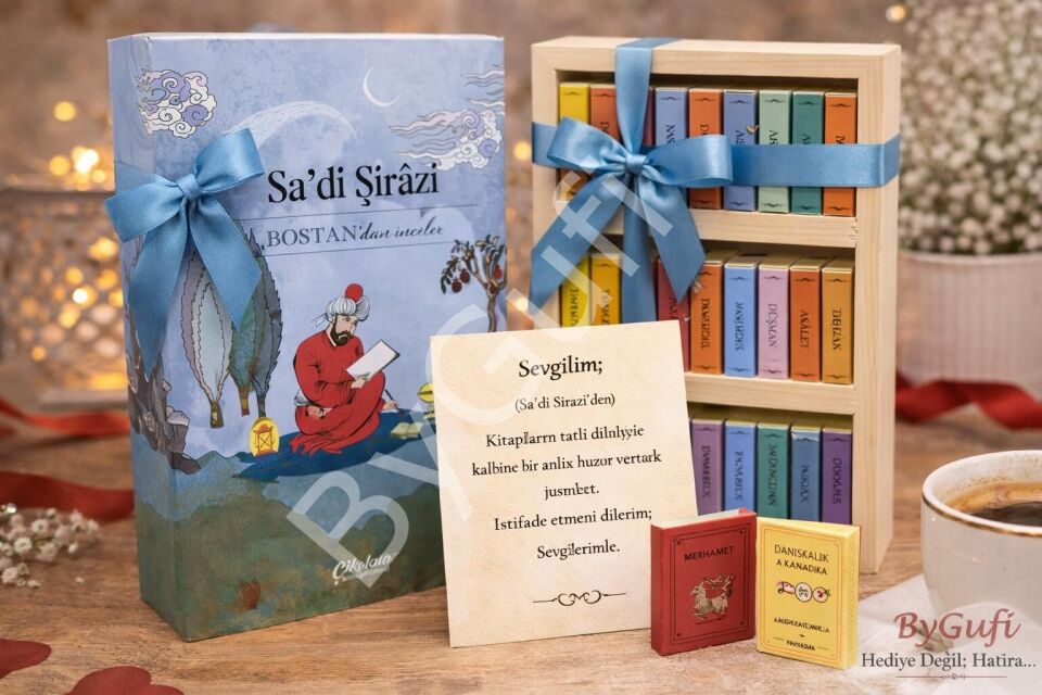 ByGufi İsme Özel Hediye Çikolata Kütüphanesi Sa’di Şirazi