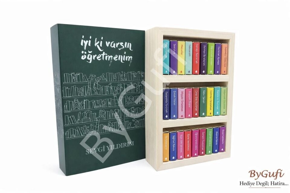 ByGufi İsme Özel Hediye Çikolata Kütüphanesi Öğretmenim