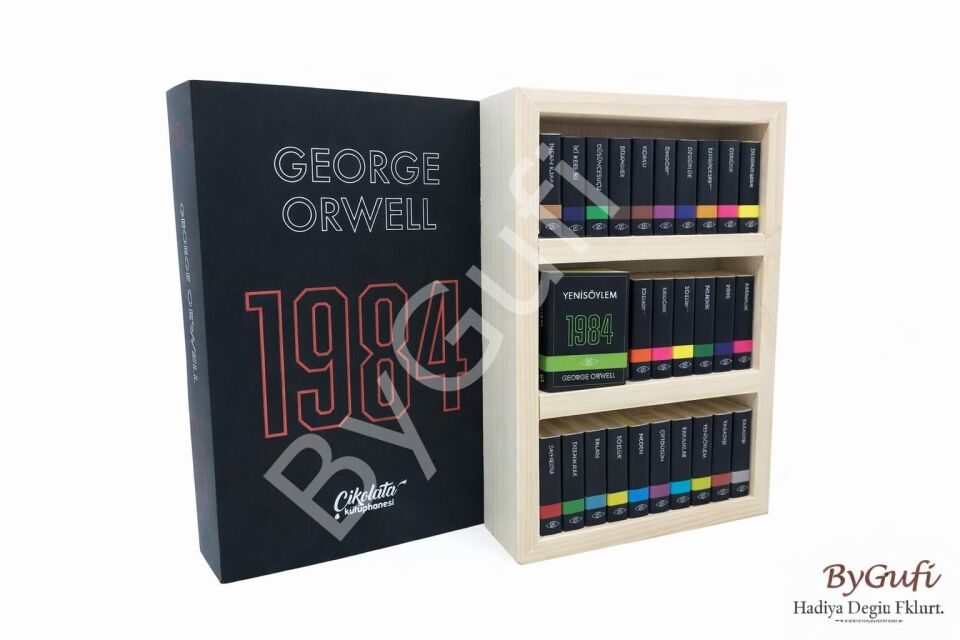 ByGufi İsme Özel Hediye Çikolata Kütüphanesi George Orwell 1984