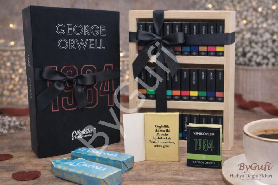 ByGufi İsme Özel Hediye Çikolata Kütüphanesi George Orwell 1984