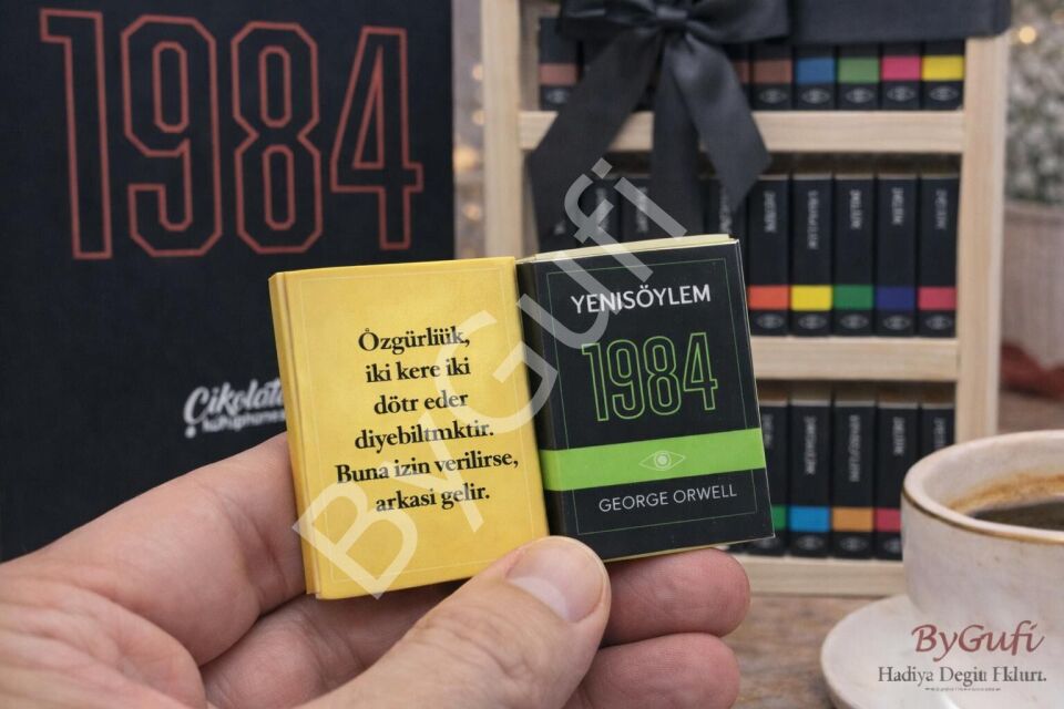 ByGufi İsme Özel Hediye Çikolata Kütüphanesi George Orwell 1984