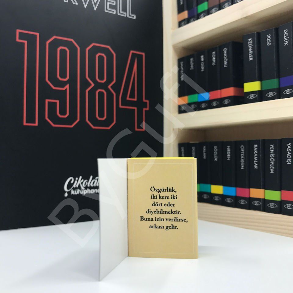 ByGufi İsme Özel Hediye Çikolata Kütüphanesi George Orwell 1984