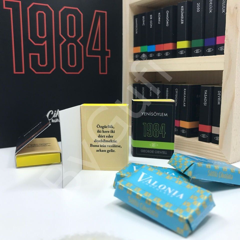 ByGufi İsme Özel Hediye Çikolata Kütüphanesi George Orwell 1984