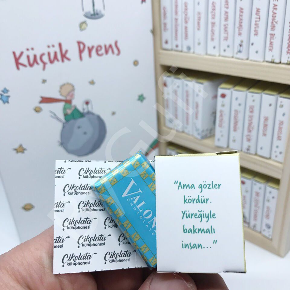 ByGufi Kişiye Özel Hediye Çikolata Kütüphanesi Küçük Prens