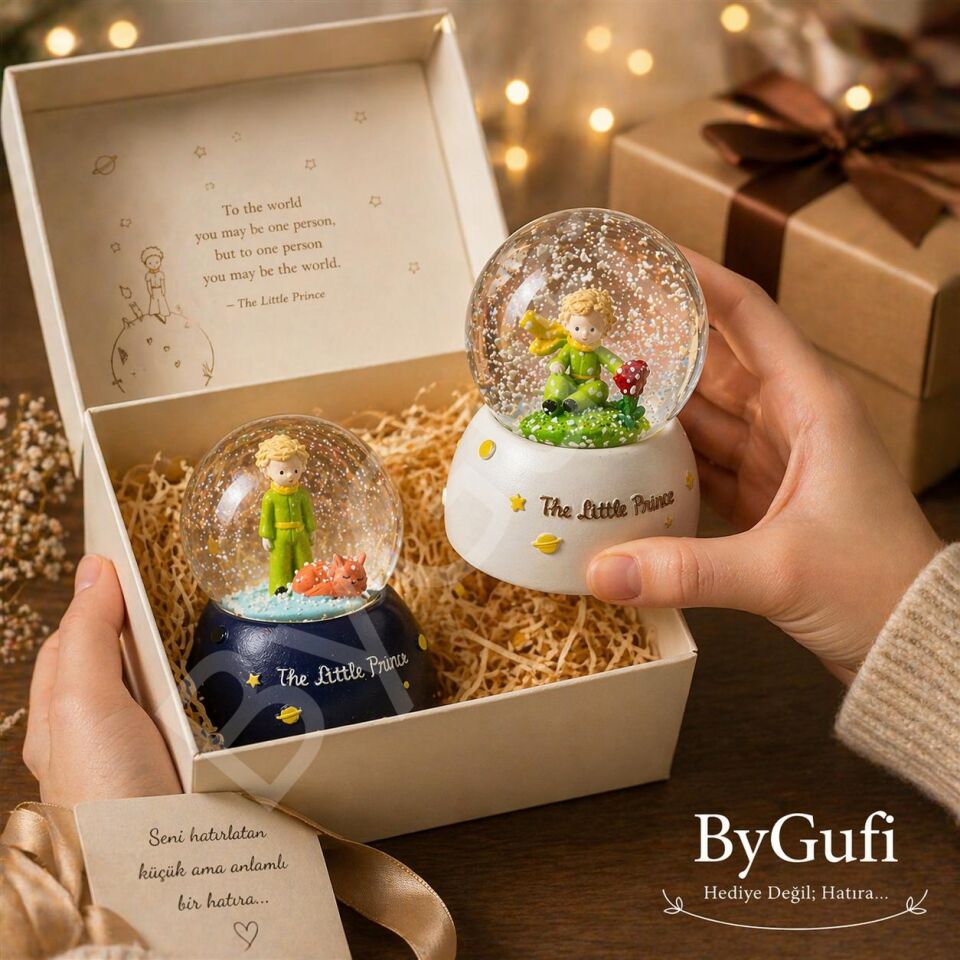 ByGufi Hediyelik Küçük Prens Kar Küresi Minik Boy